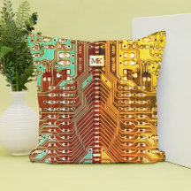   Cool Teal Yellow Unique Retro Steampunk Monogram