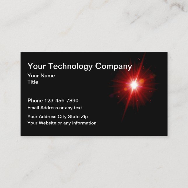 Cool Technology Template Business Card (Front)