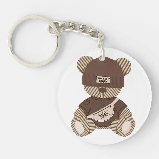 Cool Teddy Bear: Best Bear Design Keychain (Front)