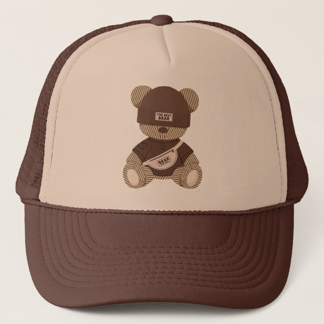 Cool Teddy Bear: Best Bear Design Trucker Hat (Front)