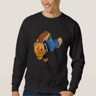 Cool Teddy Bear Breakdancing & Hip Hop Music Graph Sweatshirt