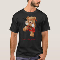 Cool Teddy Bear Man Boxing Fight Style Illustratio