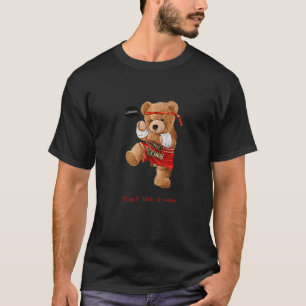 Cool Teddy Bear Man Boxing Fight Style Illustratio T-Shirt