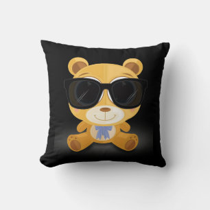 Cool Teddy Bear Throw Pillow