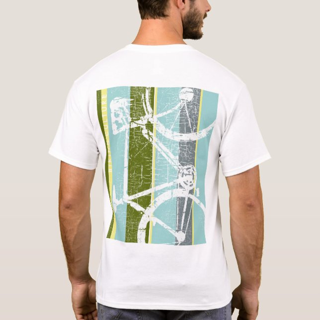 cool tee of Bicycle with vertical stripes (Back)