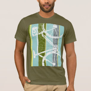 cool tee of bicycle with vertical stripes