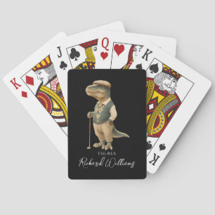 Cool Tee-Rex Golfer Dinosaur Signature Name Playing Cards