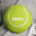 Cool Tennis Ball Round Pillow<br><div class="desc">Fun personalized sports-themed design is the perfect addition to any baby nursery,  children's bedroom,  teen's room,  dorm room,  etc.</div>
