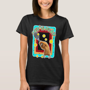 Cool Tennis Cat Wearing Sunglasses Tennis Racket B T-Shirt
