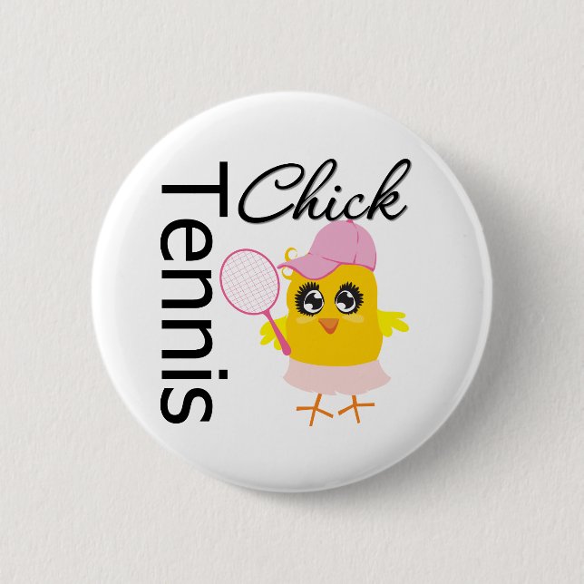 Cool Tennis Chick 2 Inch Round Button (Front)