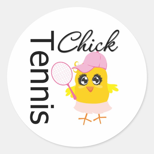 Cool Tennis Chick Classic Round Sticker (Front)