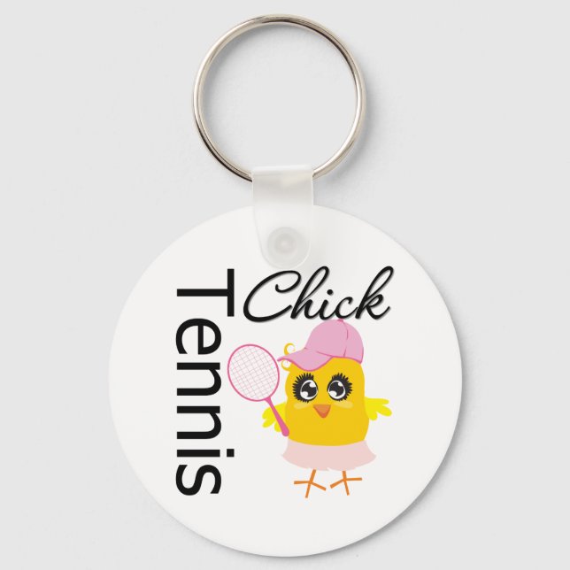 Cool Tennis Chick Keychain (Front)