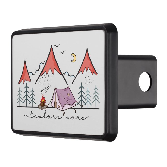 cool tent camping explore more trailer hitch cover (Left)