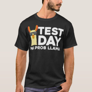 Cool Test Day For Men Women Llama Teacher Testing T-Shirt