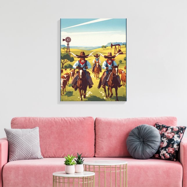 Cool Texas Canvas Print (Insitu(LivingRoom))