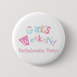 Cool Text Girls Weekend Bachelorette Party 2 Inch Round Button