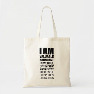 Cool Text Graphic Success Affirmation Word TextArt Tote Bag