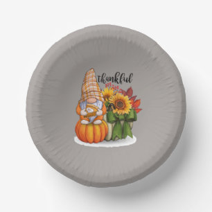 Cool thankful Thanksgiving gnome  Paper Plate