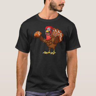 Cool Thanksgiving Football Gobble Player Turkey Bo T-Shirt