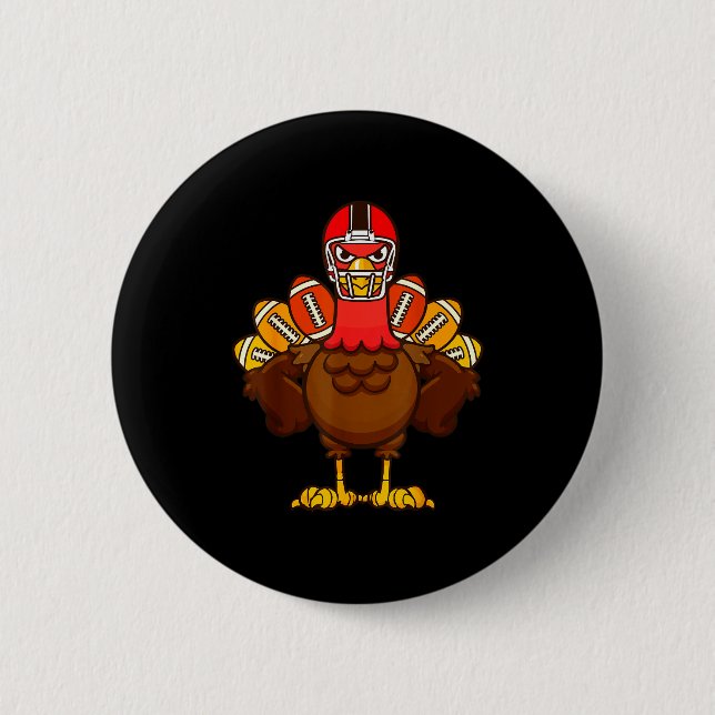 Cool Thanksgiving Football Shirt _ Gobble Player T 2 Inch Round Button (Front)