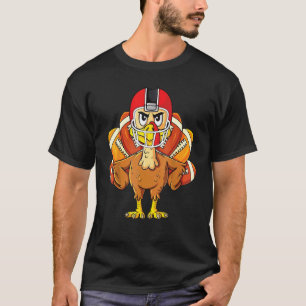 Cool Thanksgiving Turkey Football Player Matching T-Shirt