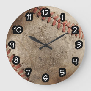 Cool Thème de baseball masculin Horloges murales
