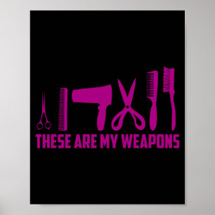 Cool these are weapons barbershop for haircutters poster