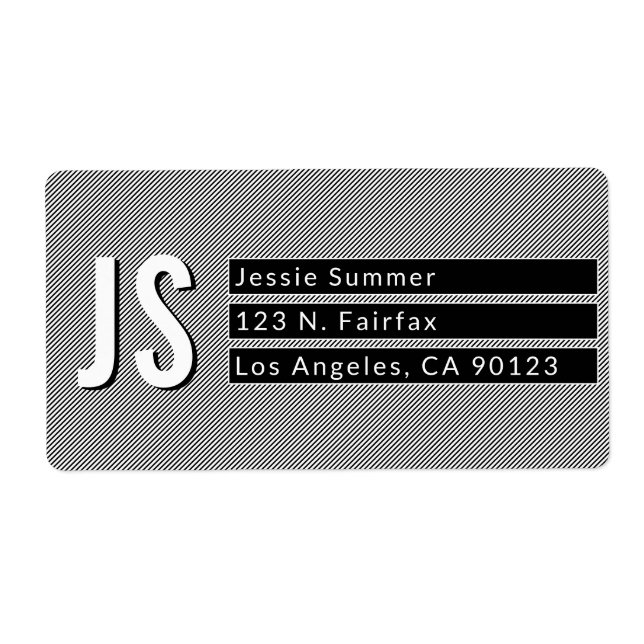 Cool Thin Black & White Stripes Return Address (Front)