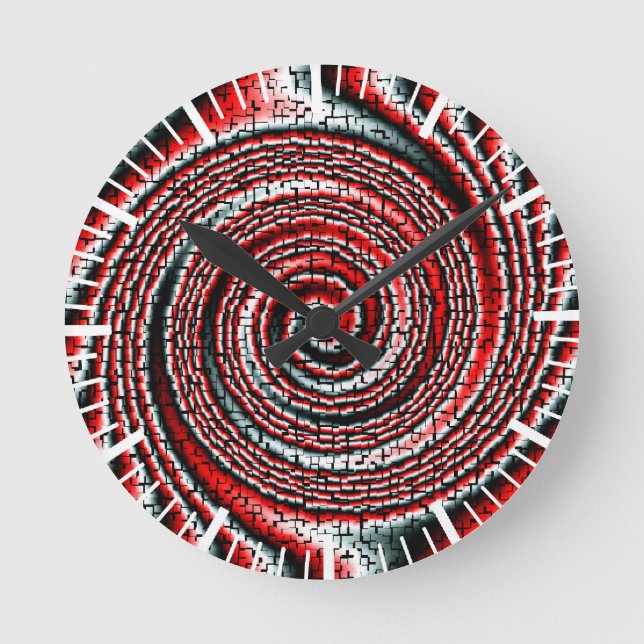 Cool three dimensional cubes awesome swirl round clock (Front)