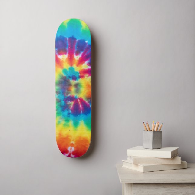 Cool Tie Dye Motif Skateboard (Art mural)