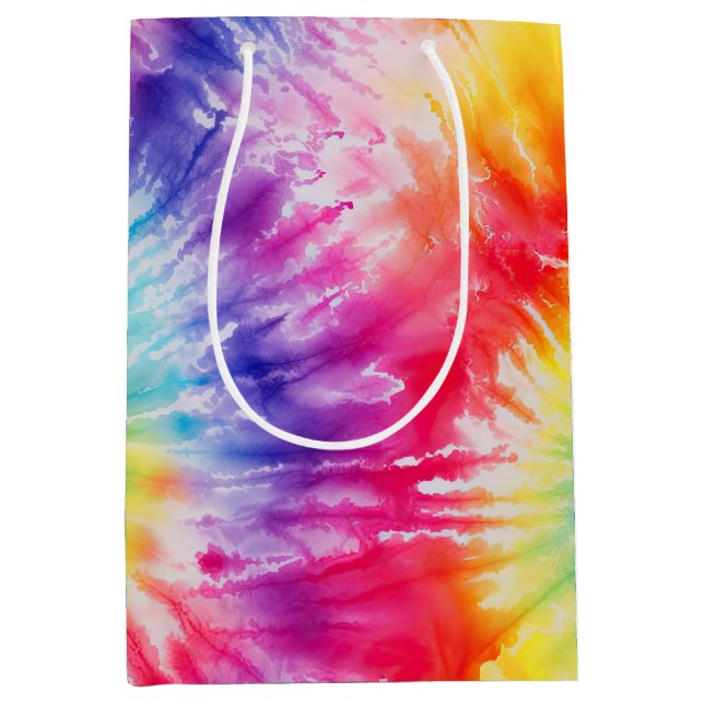 Cool Tie Dye Sun Burst Medium Gift Bag (Front)