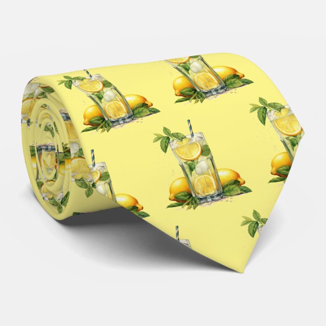 Cool tied lemonade pattern  tie (Rolled)