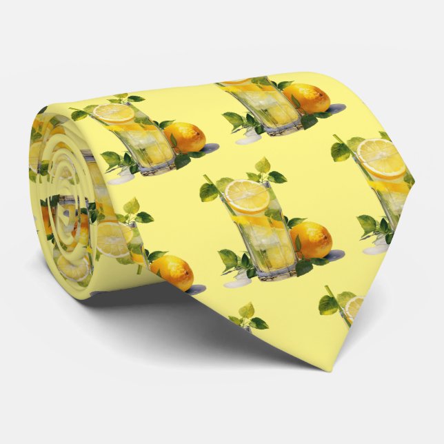 Cool tied lemonade pattern tie (Rolled)
