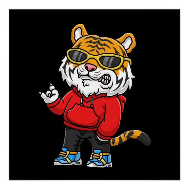 cool tiger cartoon poster (Front)