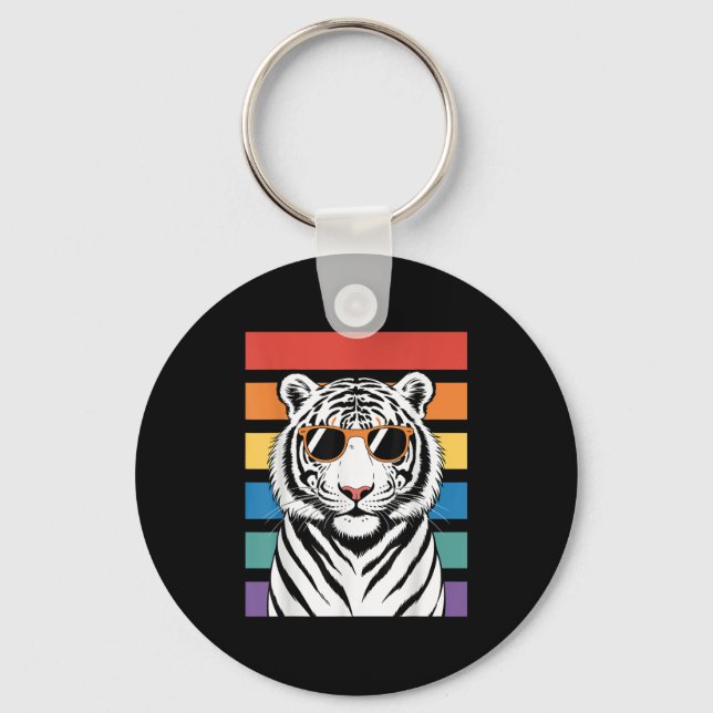 Cool Tiger Costume For Men Women Kids Pattern Tige Keychain (Front)
