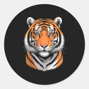 Cool Tiger Design For Men Women Siberian Tiger Lov Classic Round Sticker