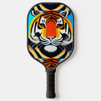 Cool Tiger Face Abstract Art  Pickleball Paddle