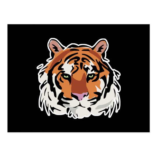 cool tiger face design postcard