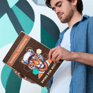Cool Tiger Gift for Baseball Players Lover Coaches Notebook