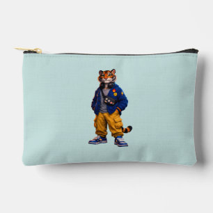 Cool Tiger in Streetwear Art - Urban Style Tiger Accessory Pouch
