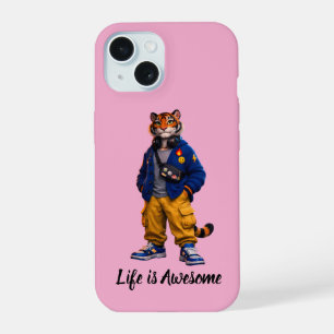 Cool Tiger in Streetwear Art - Urban Style Tiger iPhone 15 Case