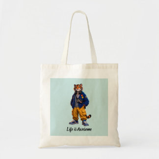 Cool Tiger in Streetwear Art - Urban Style Tiger Tote Bag