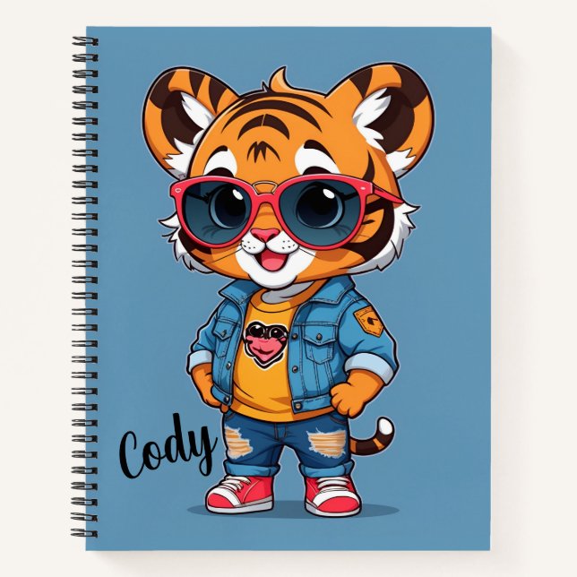 Cool Tiger Personalized  Notebook (Front)