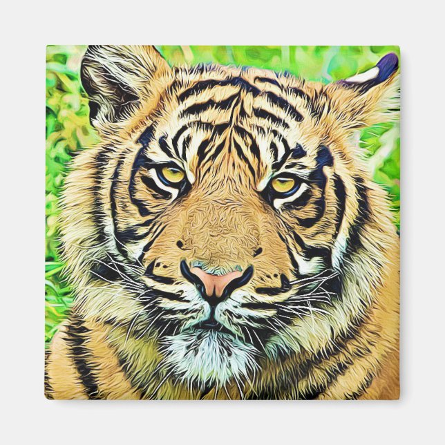 Cool Tiger Refrigerator or Locker Magnet (Front)
