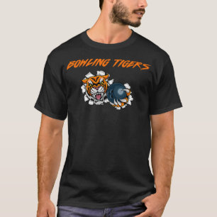 Cool Tiger With Bowling Ball Bowling Team Matching T-Shirt
