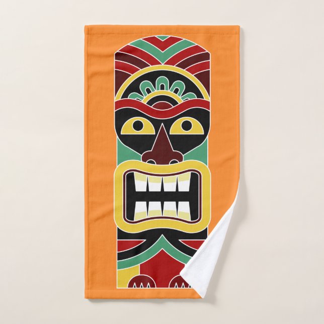 Cool Tiki Totem custom colour hand towel 2 (Hand Towel)