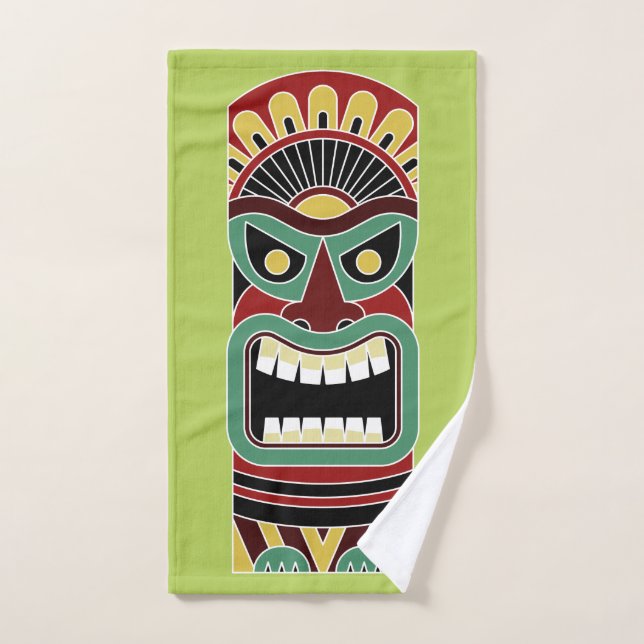 Cool Tiki Totem custom colour hand towel 3 (Hand Towel)