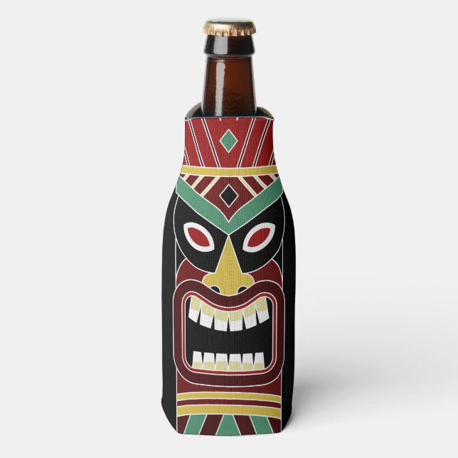 Cool Tiki Totem custom name bottle cooler (Bottle Front)