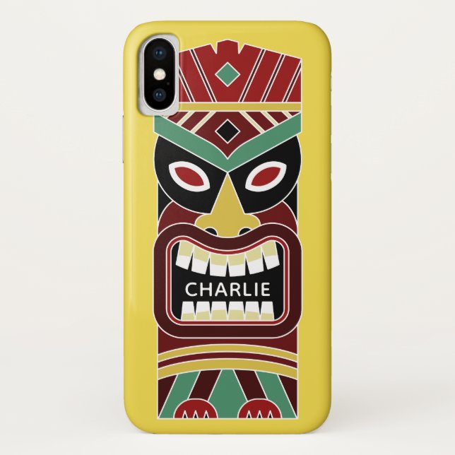 Cool Tiki Totem custom name & colour phone cases (Back)