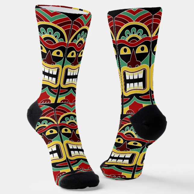 Cool Tiki Totem Socks (Angled)